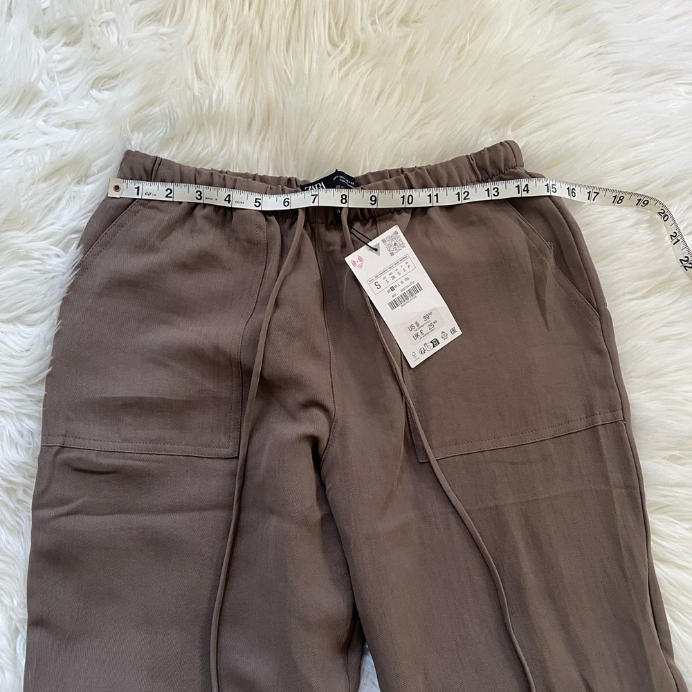 ZARA Women’s Dark Brown Cargo Jogger Pants - Picture 8 of 9